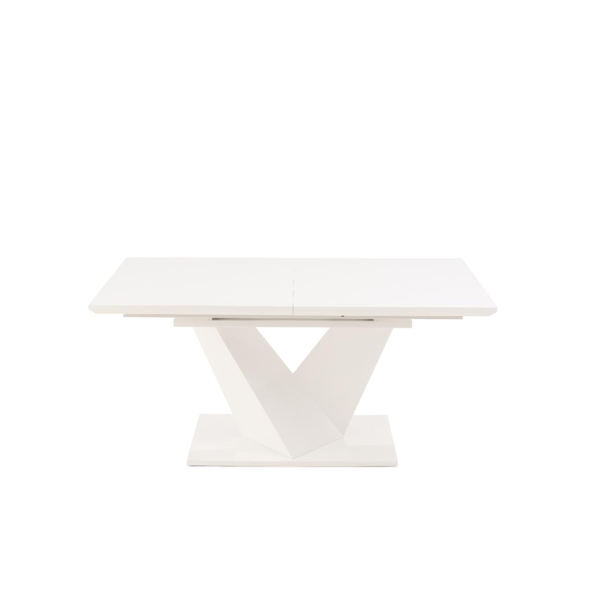 Extending  Vittorio 160cm White High Gloss Dining Table with 8 Blue Lola Chairs – image 16