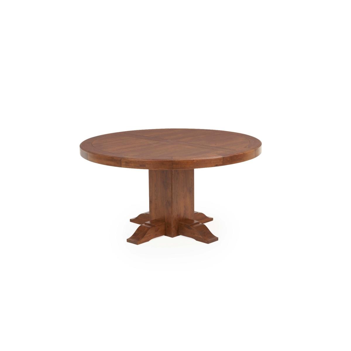 Helmsley 150cm Dark Solid Oak Round Pedestal Dining Table with 6 Cream Francois Fabric Dark Oak Leg Chairs – image 13