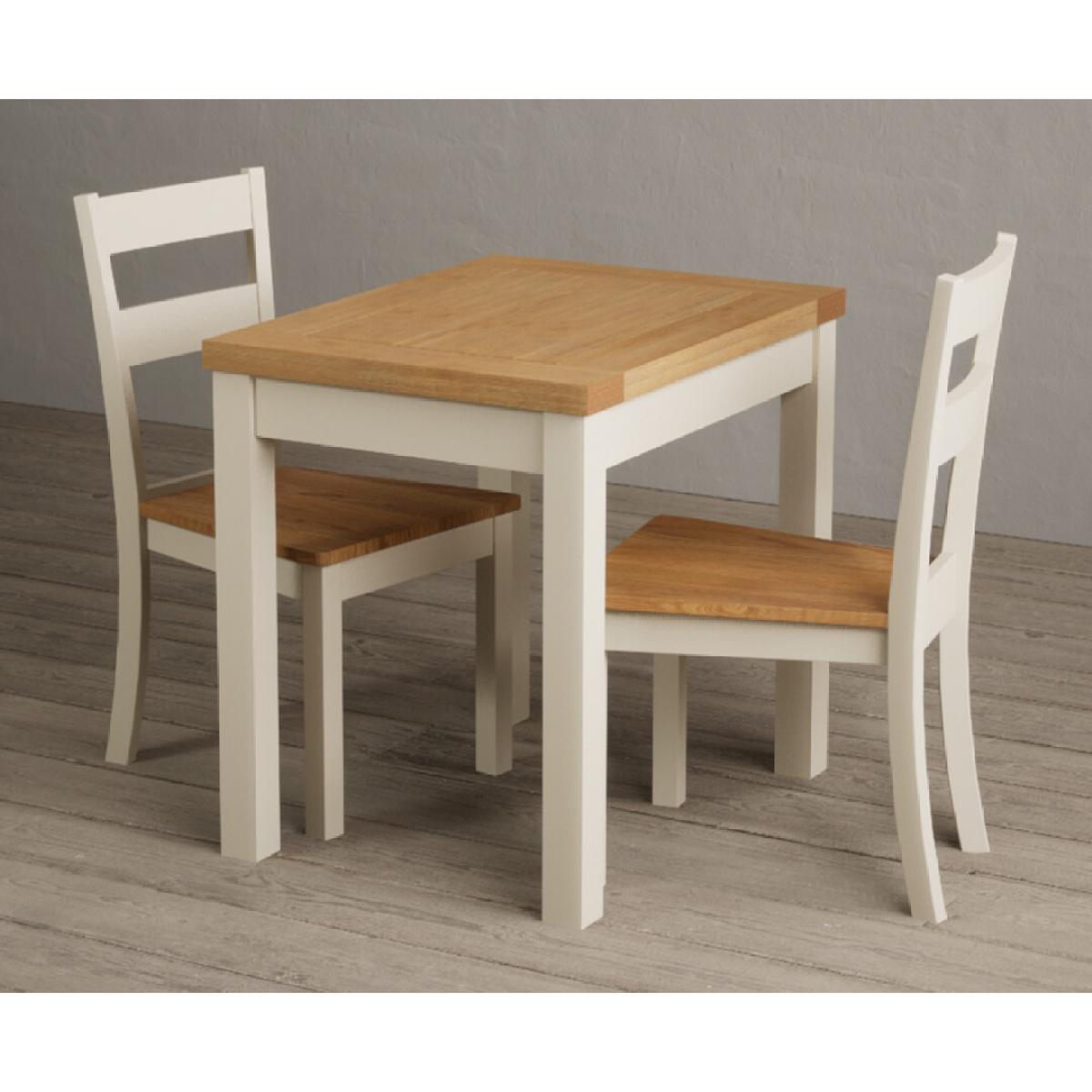 Extending Hadleigh Oak and Cream Painted Dining Table with 6 Light Grey Kendal Chairs – image 12