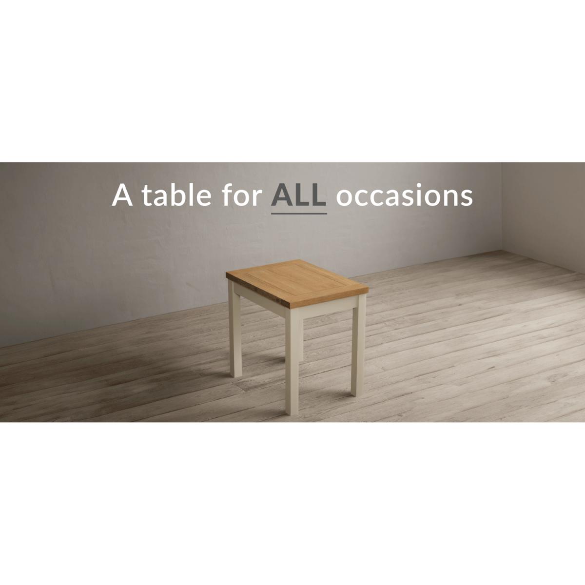 Extending Hadleigh Oak and Cream Painted Dining Table with 6 Light Grey Kendal Chairs – image 20