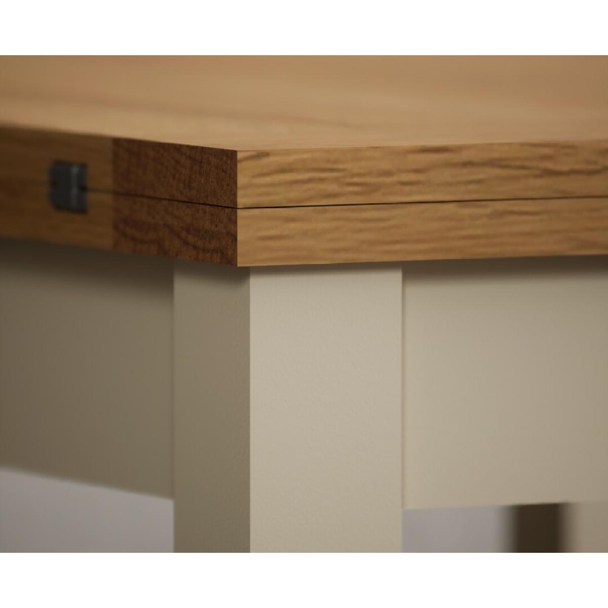 Extending Hadleigh Oak and Cream Painted Dining Table with 6 Light Grey Kendal Chairs – image 33