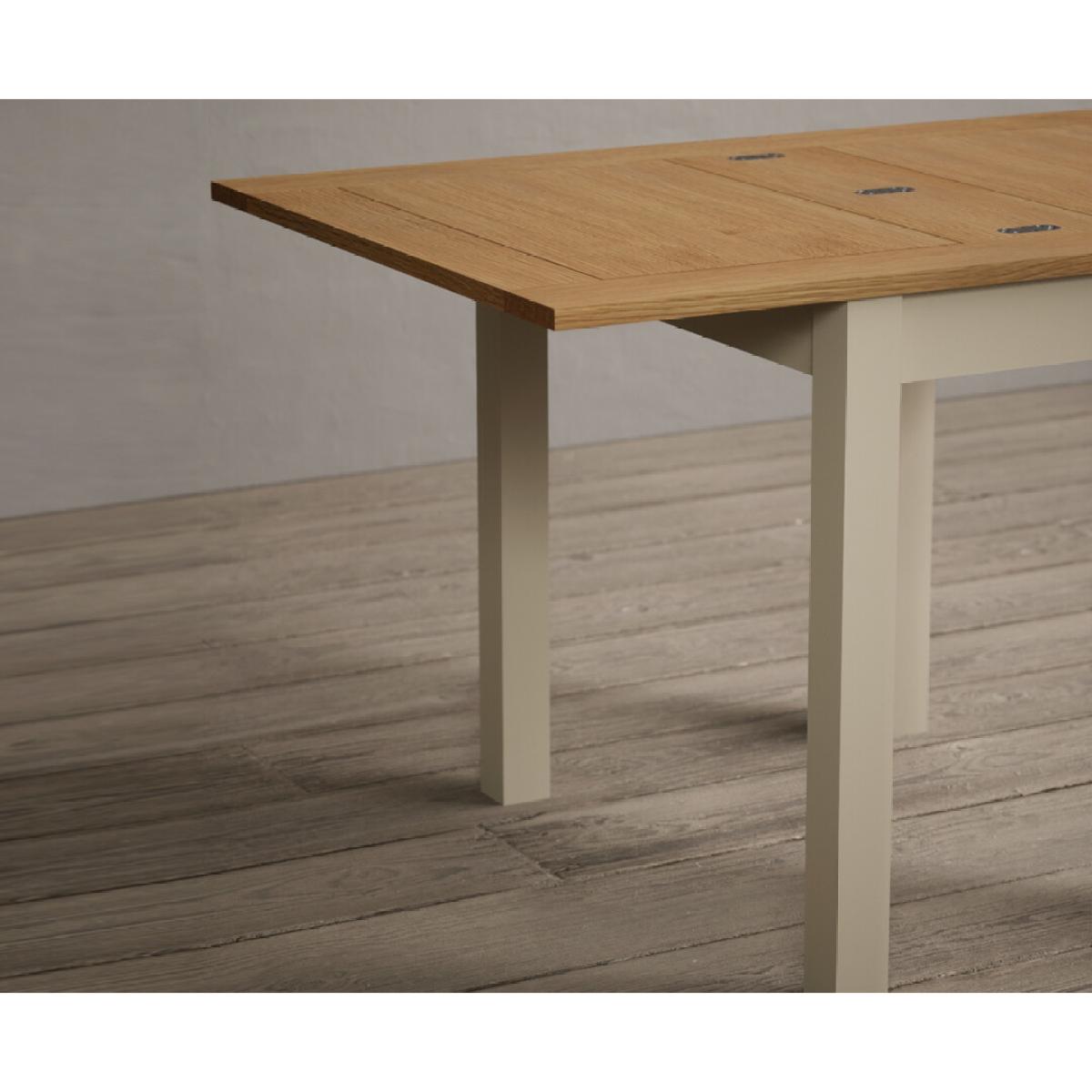Extending Hadleigh Oak and Cream Painted Dining Table with 6 Light Grey Kendal Chairs – image 34
