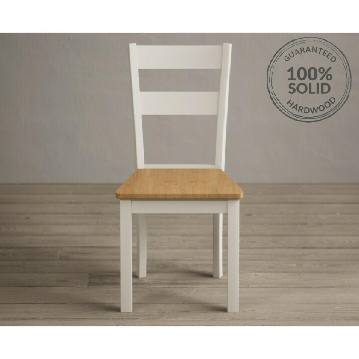 Extending Hadleigh Oak and Cream Painted Dining Table with 6 Light Grey Kendal Chairs – image 7