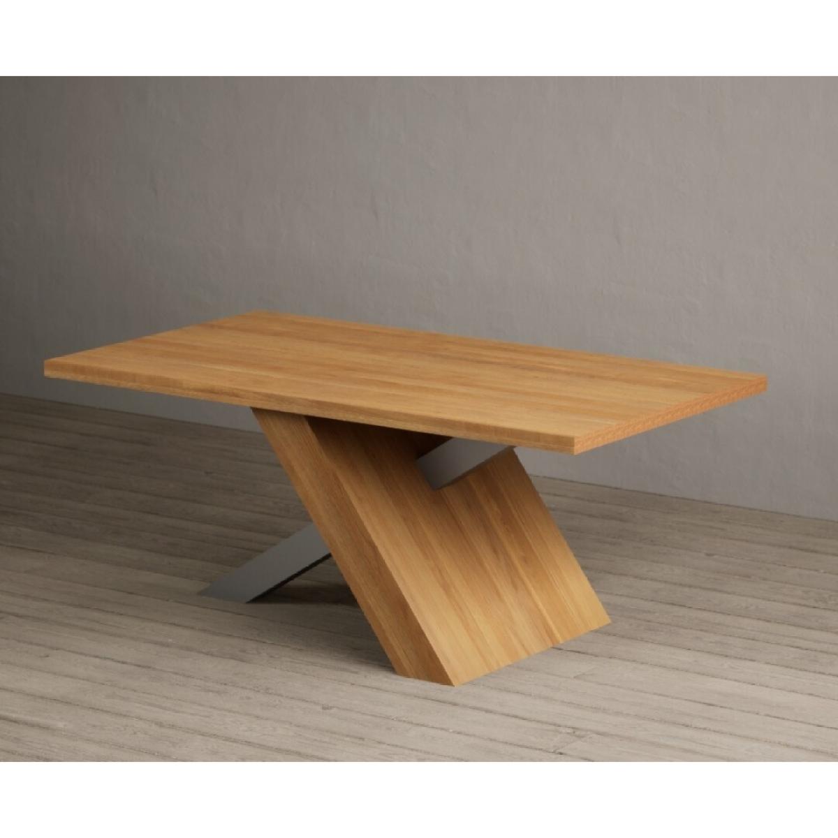 Michigan 180cm Solid Oak and Metal Industrial Dining Table with 8 Linen Natural Solid Oak Chairs – image 33