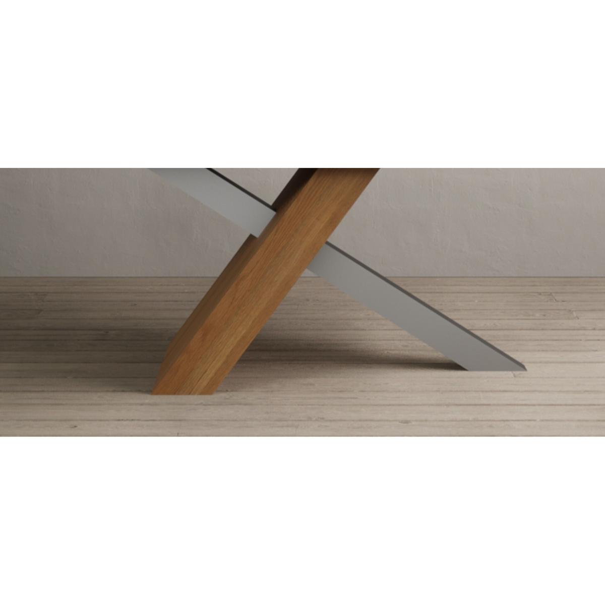 Michigan 180cm Solid Oak and Metal Industrial Dining Table with 8 Linen Natural Solid Oak Chairs – image 37