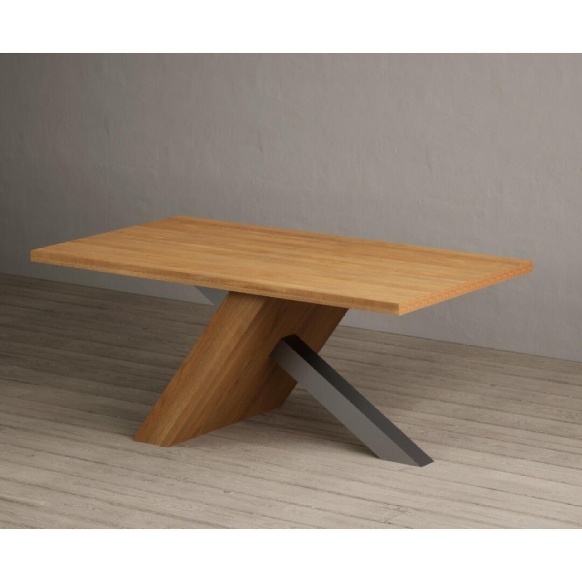Michigan 180cm Solid Oak and Metal Industrial Dining Table with 8 Linen Natural Solid Oak Chairs – image 39