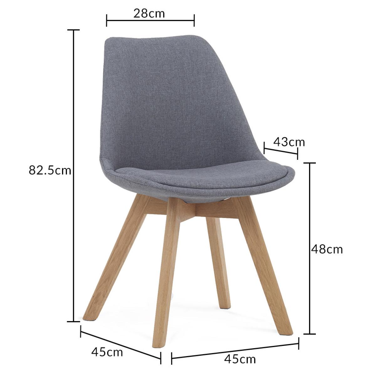 Extending York 70cm Solid Oak Dining Table With 4 Dark Grey Orson Fabric Chairs – image 22