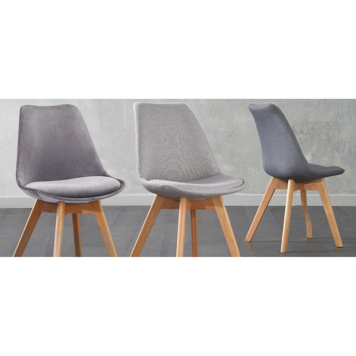 Extending York 70cm Solid Oak Dining Table With 4 Dark Grey Orson Fabric Chairs – image 8