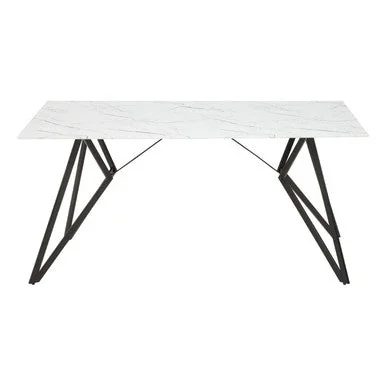 Weston White Marble Effect Rectangular Dining Table and 6 Chairs Set – image 5