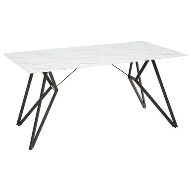 Weston White Marble Effect Rectangular Dining Table and 6 Chairs Set – image 6