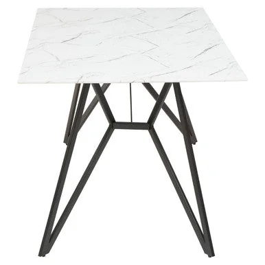 Weston White Marble Effect Rectangular Dining Table and 6 Chairs Set – image 7