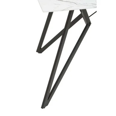 Weston White Marble Effect Rectangular Dining Table and 6 Chairs Set – image 9