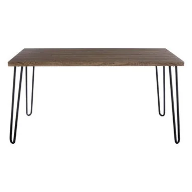 Borough Natural Wood Effect Dining Table with Black Metal Base – image 2