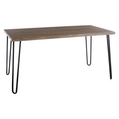 Borough Natural Wood Effect Dining Table with Black Metal Base – image 3