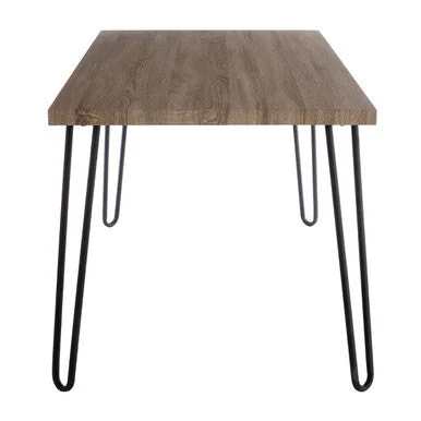 Borough Natural Wood Effect Dining Table with Black Metal Base – image 4