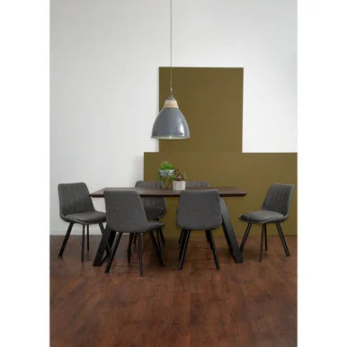 Westford Wooden Effect Dining Table with 6 Grey Dining Chairs Set – image 4