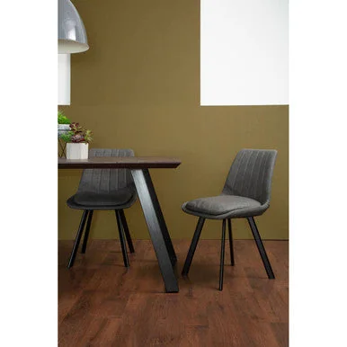 Westford Wooden Effect Dining Table with 6 Grey Dining Chairs Set – image 5
