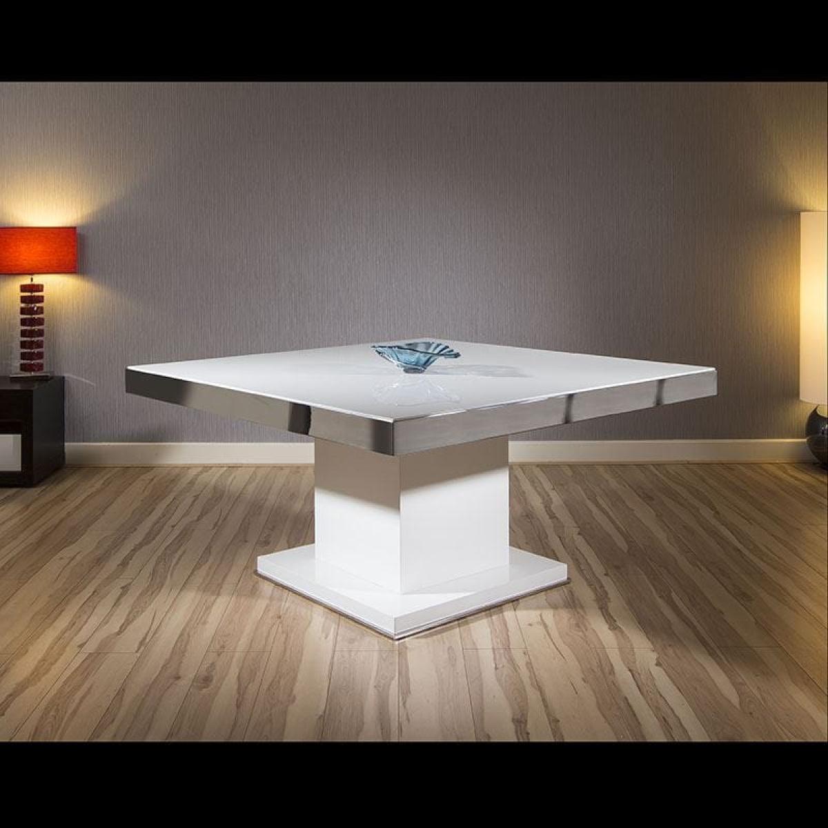 Large Modern 8 Seater Square Chrome Dining Set White Gloss Charcoal – image 3