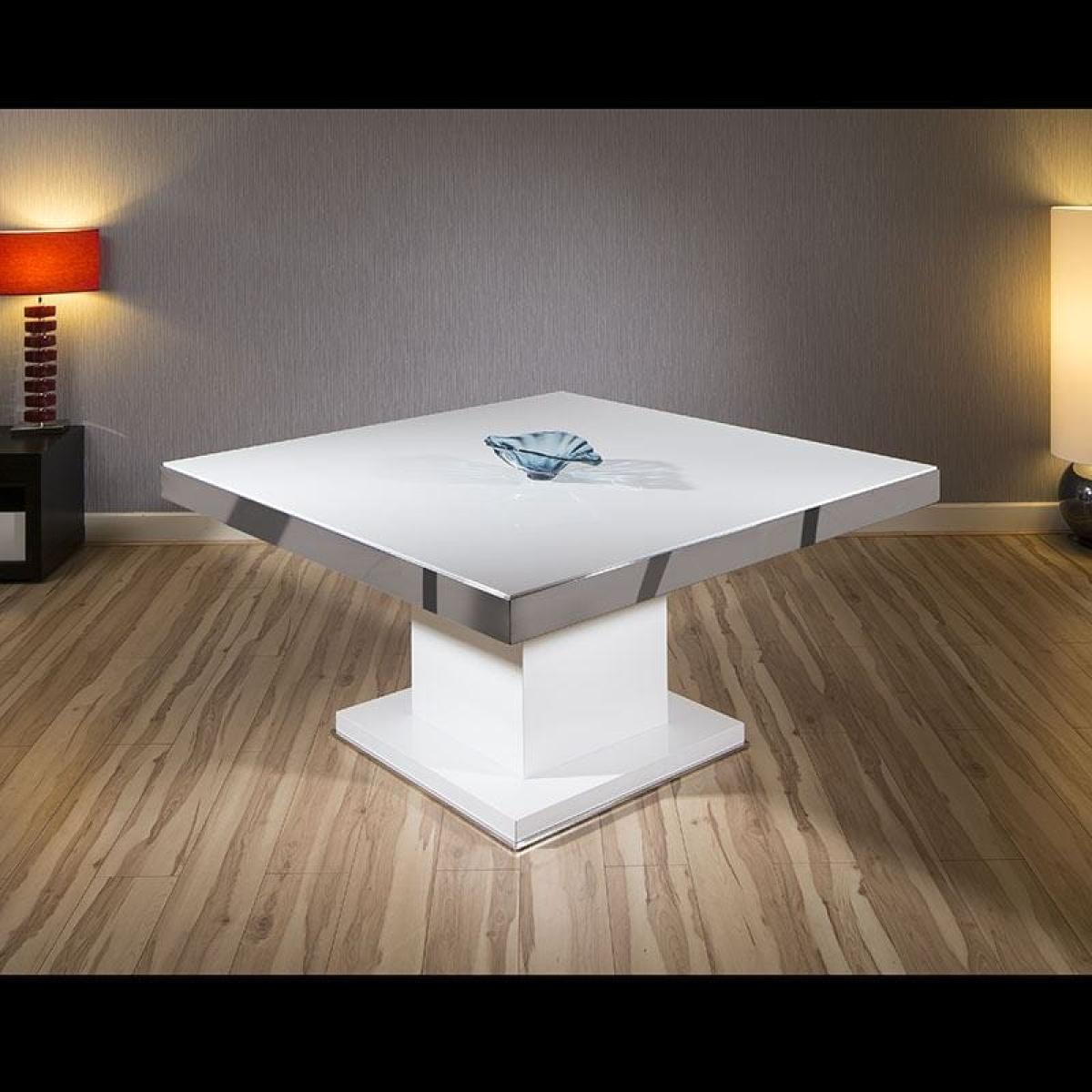 Large Modern 8 Seater Square Chrome Dining Set White Gloss Charcoal – image 4
