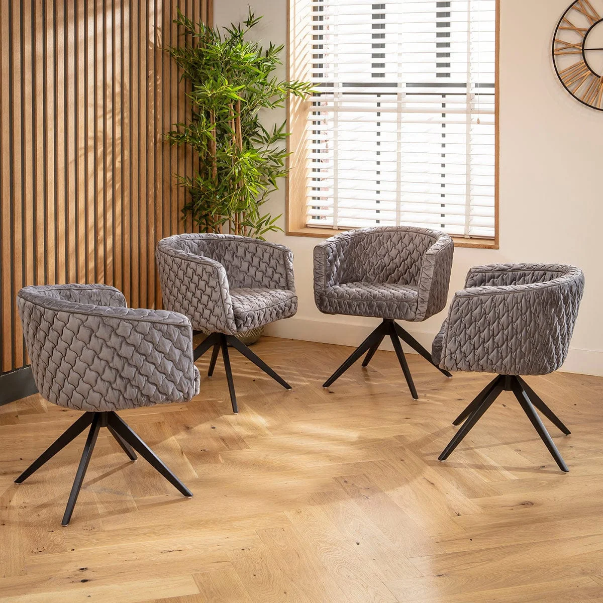Large Extendable Dining Table and Chairs 8 Seater Set Grey & Matte White Ceramic – image 8