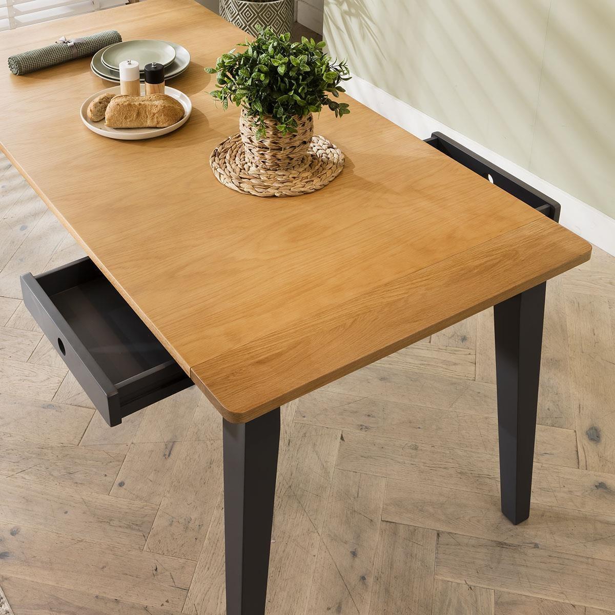 Modern 8 Chair Extending Dining Set Oak Red Velvet Chairs 175-215cm – image 7