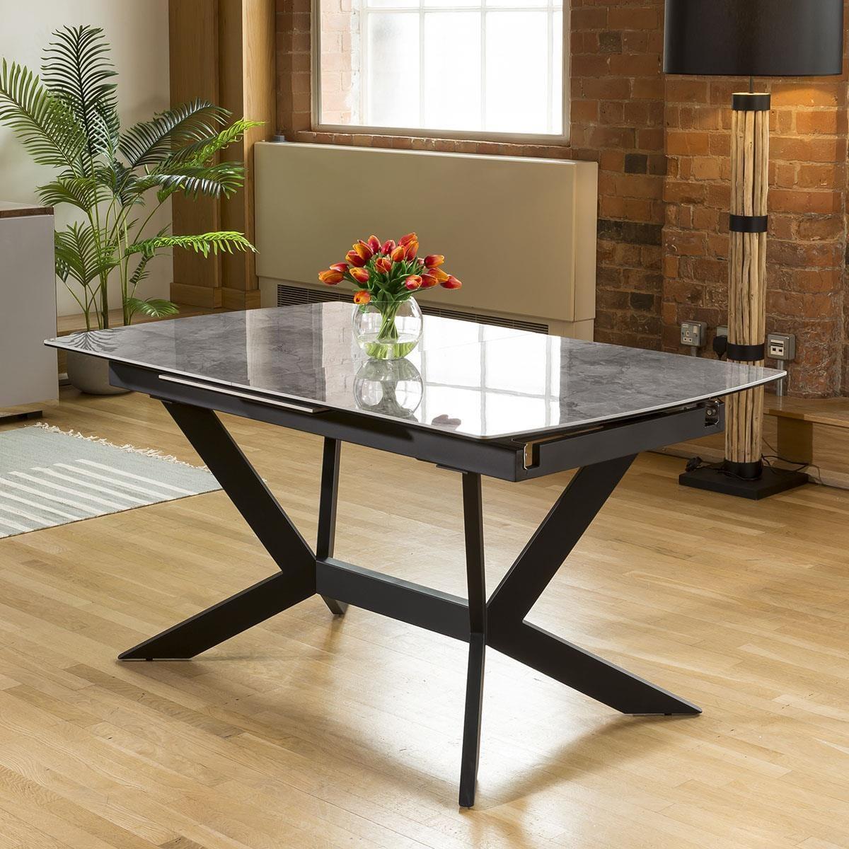 Premium Bench Dining Set - 6 Seater - Extendable Grey Ceramic Marble Table – image 10