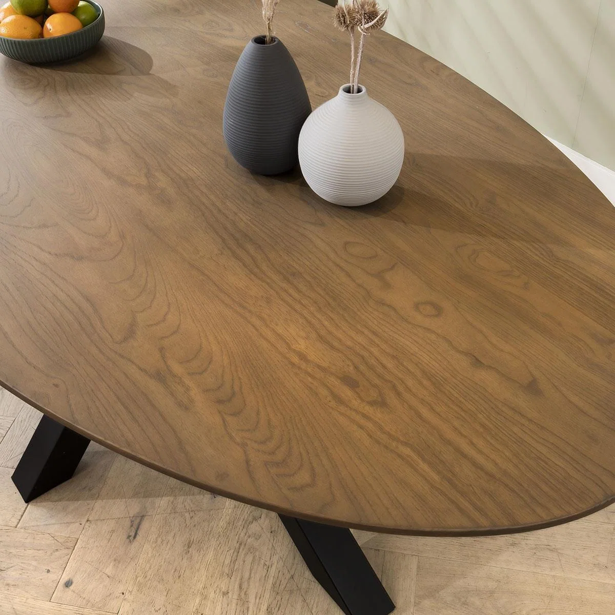 Luxury Solid Stained Wood 6 Seater Dining Set Oval Red Velvet 200cm – image 7