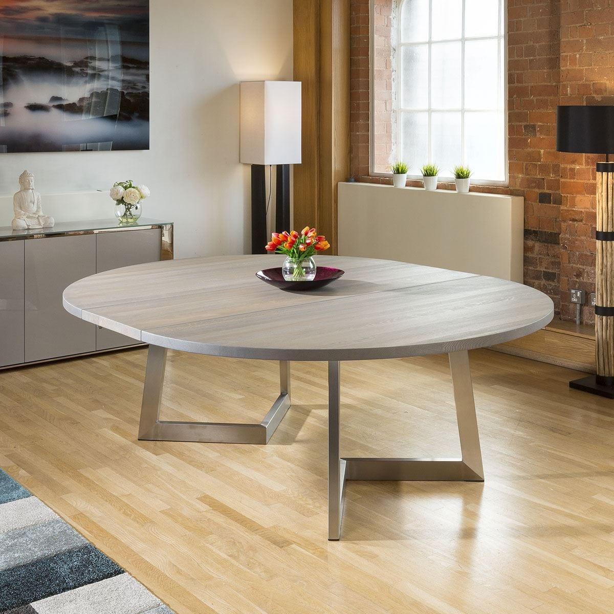 10 Seater Oval Extending Solid Wood Dining Sets Grey Charcoal 180-280cm – image 3