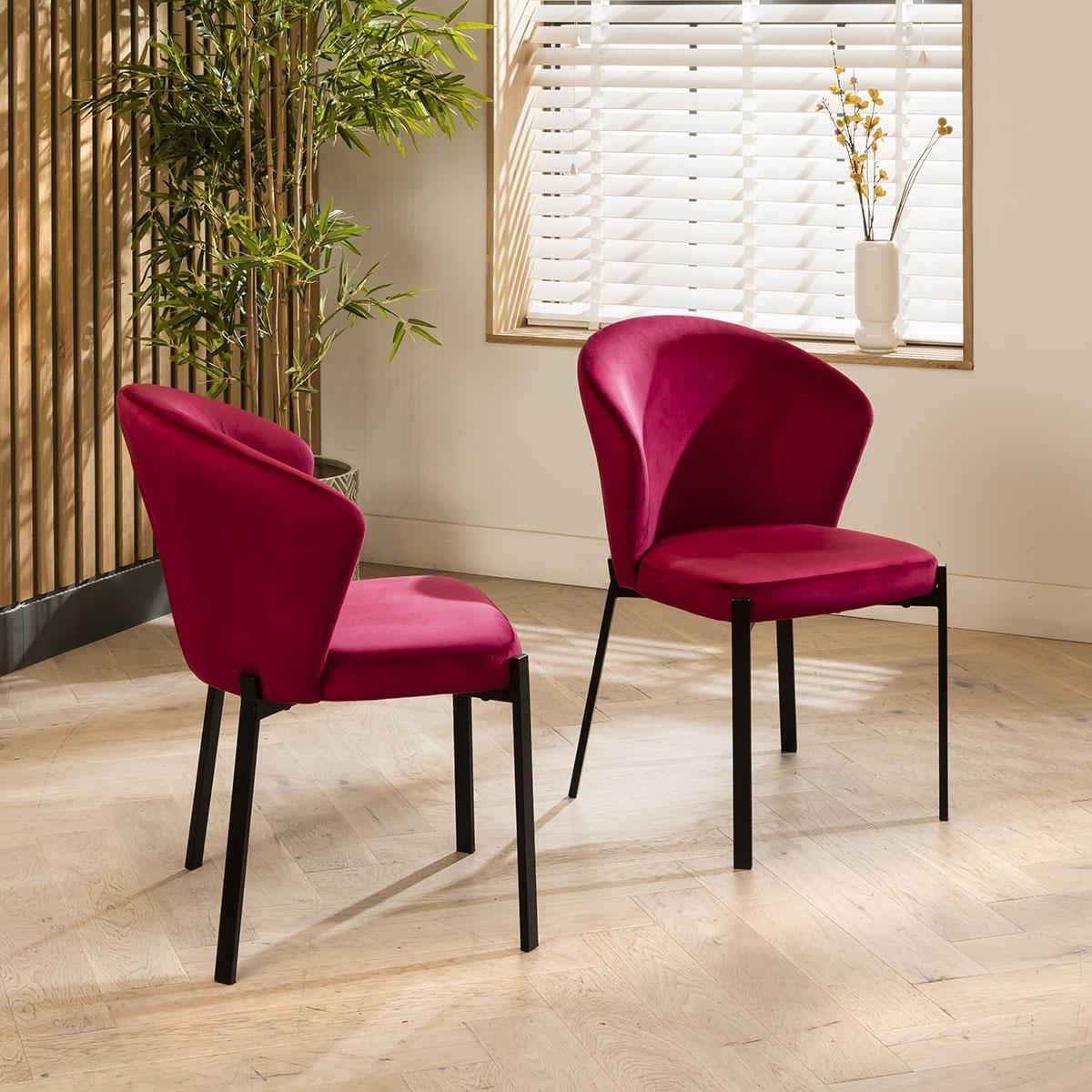 Modern 6 Chair Stained Round Solid Wooden Dining Table Set Red 150cm – image 5