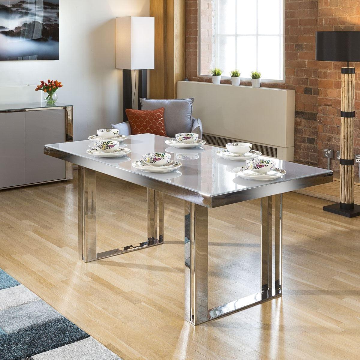 Modern 6 Seater Table And Chairs with Arms Dining Set Grey Charcoal – image 4