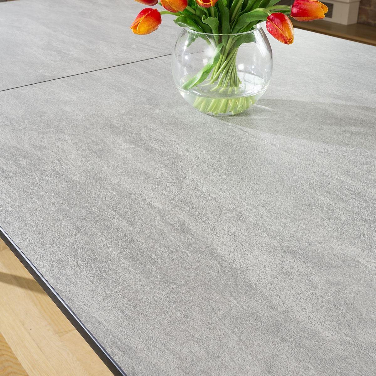Marble Dining Table Concrete Melamine + 6 Medium Grey Carver Chairs – image 4
