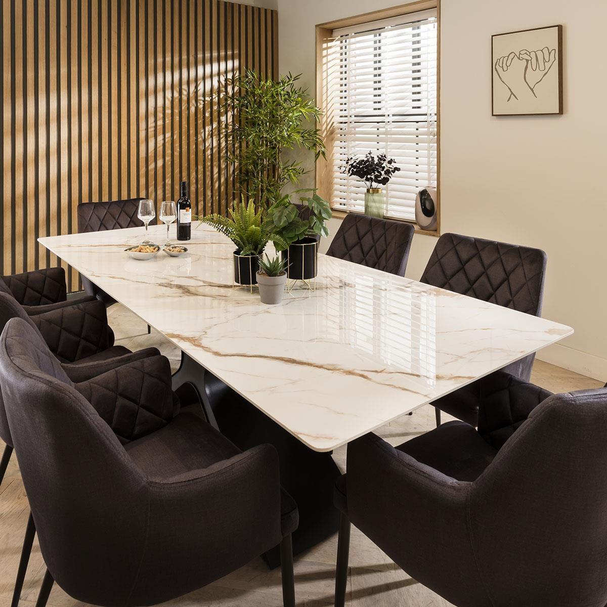 Duke 8 Seater Ceramic Dining Set Grey – image 2