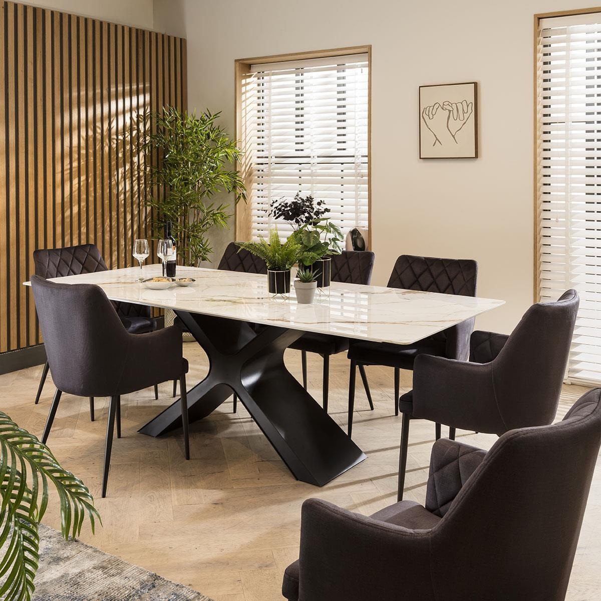 Duke 8 Seater Ceramic Dining Set Grey – image 3