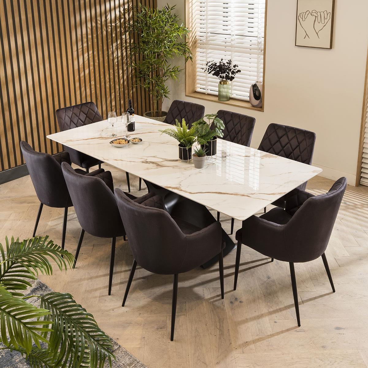 Duke 8 Seater Ceramic Dining Set Grey – image 4