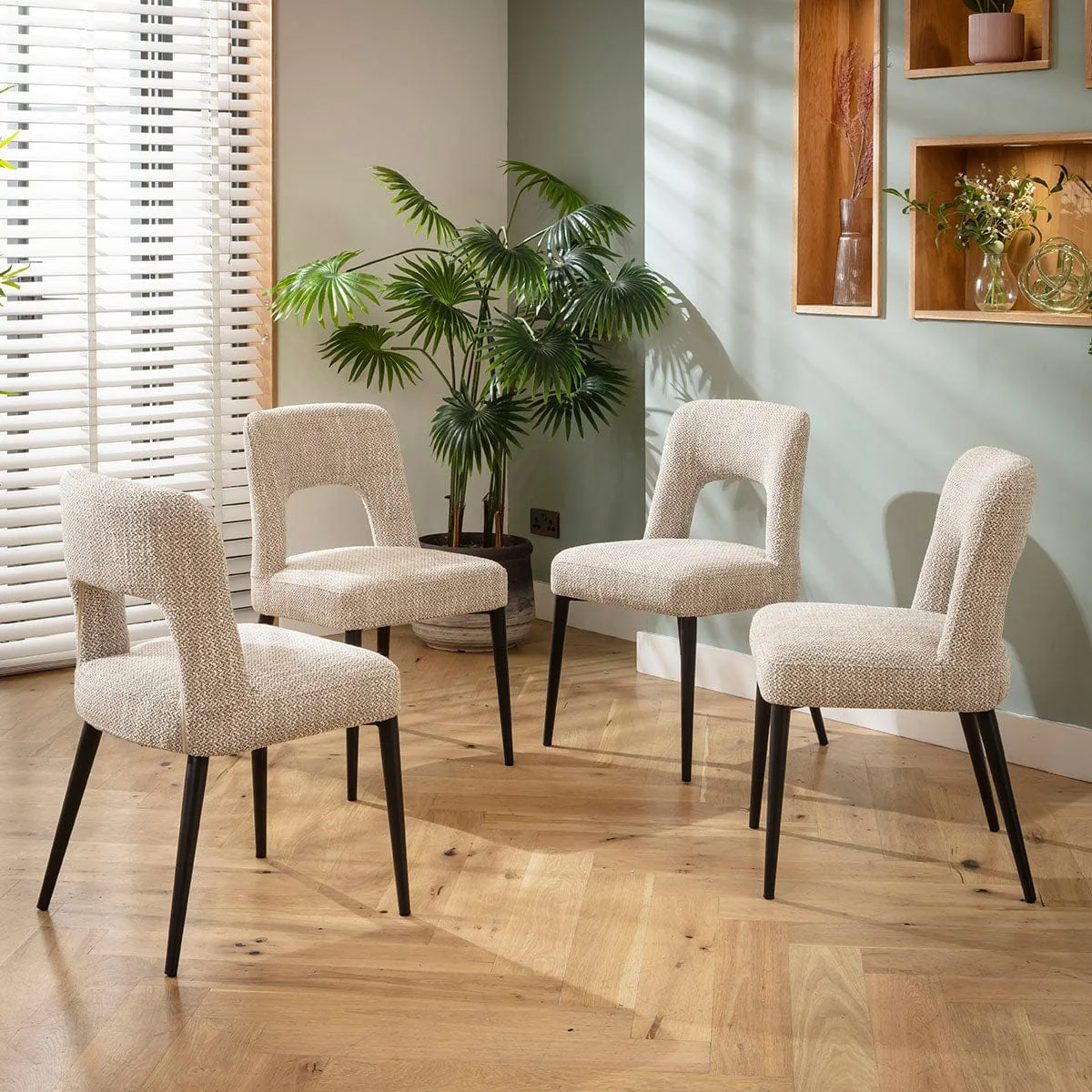 Large Extendable Dining Table and Chairs 8 Seater Set Brown & Matte White Ceramic – image 3