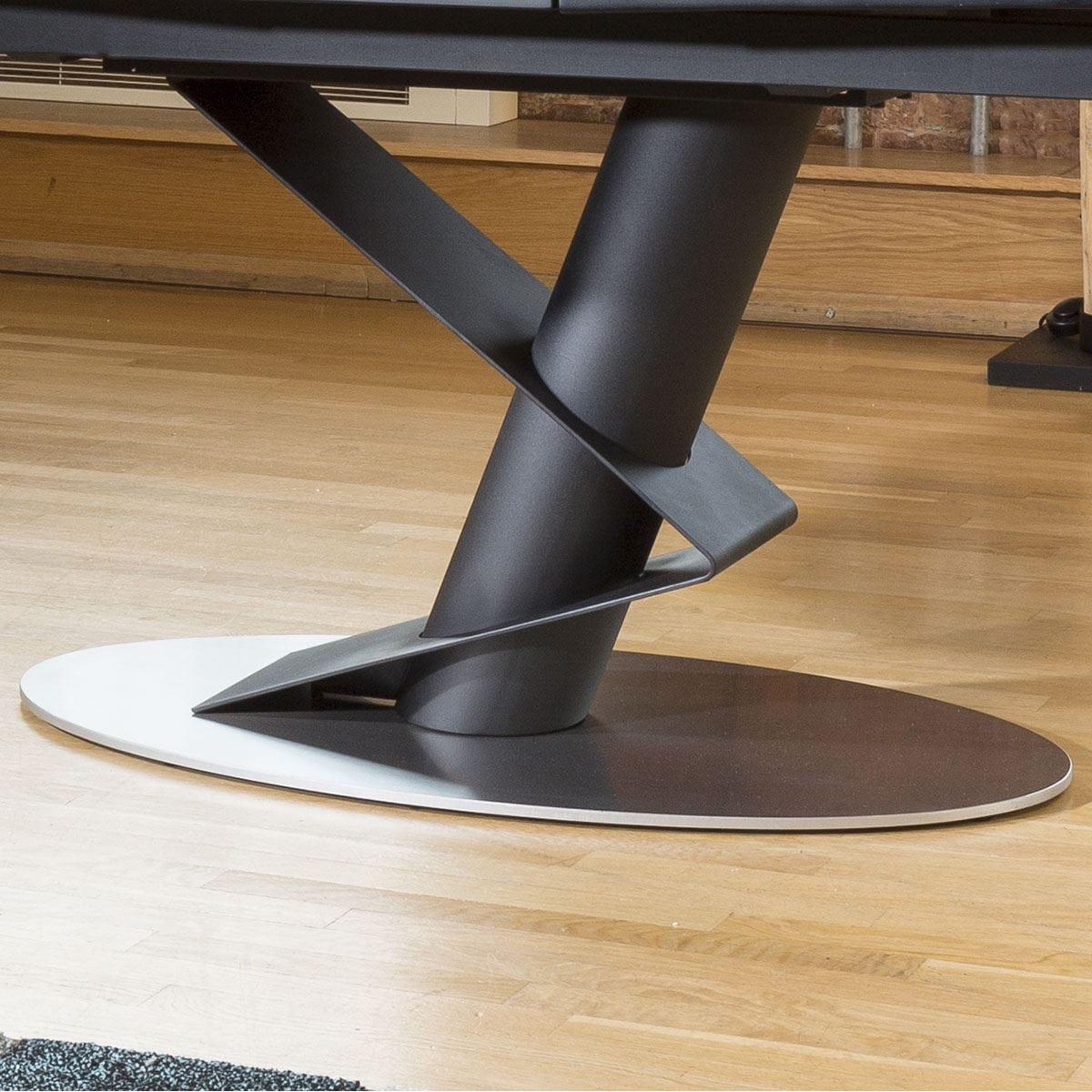 Huge Extending Dining Table Italian Grey Ceramic +8 Grey Carver Chairs – image 5