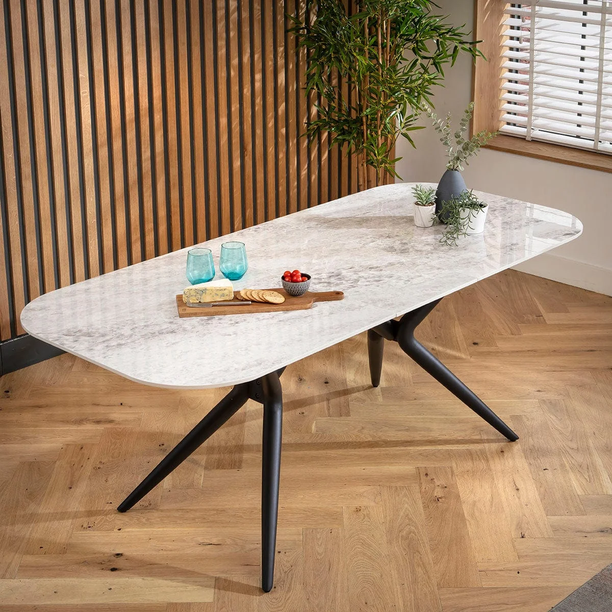 Premium 6 Seater Extendable Bench Dining Set Green & Grey Ceramic SBT – image 6