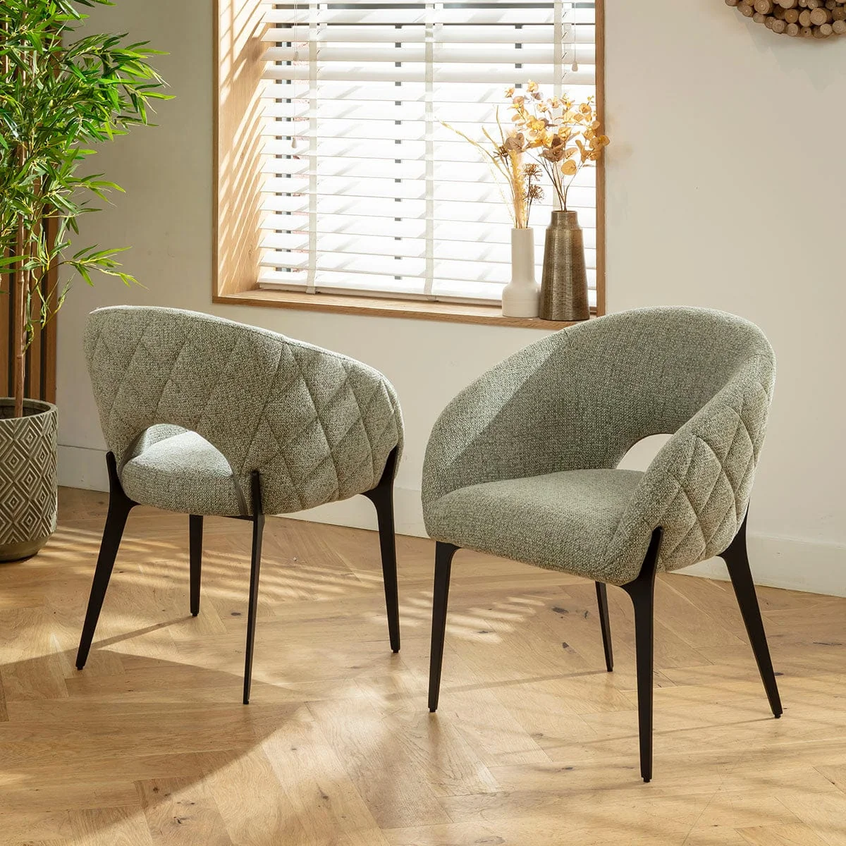 Large Modern 8 Seater Dining Table and Chairs Set Green Walnut Wood – image 8