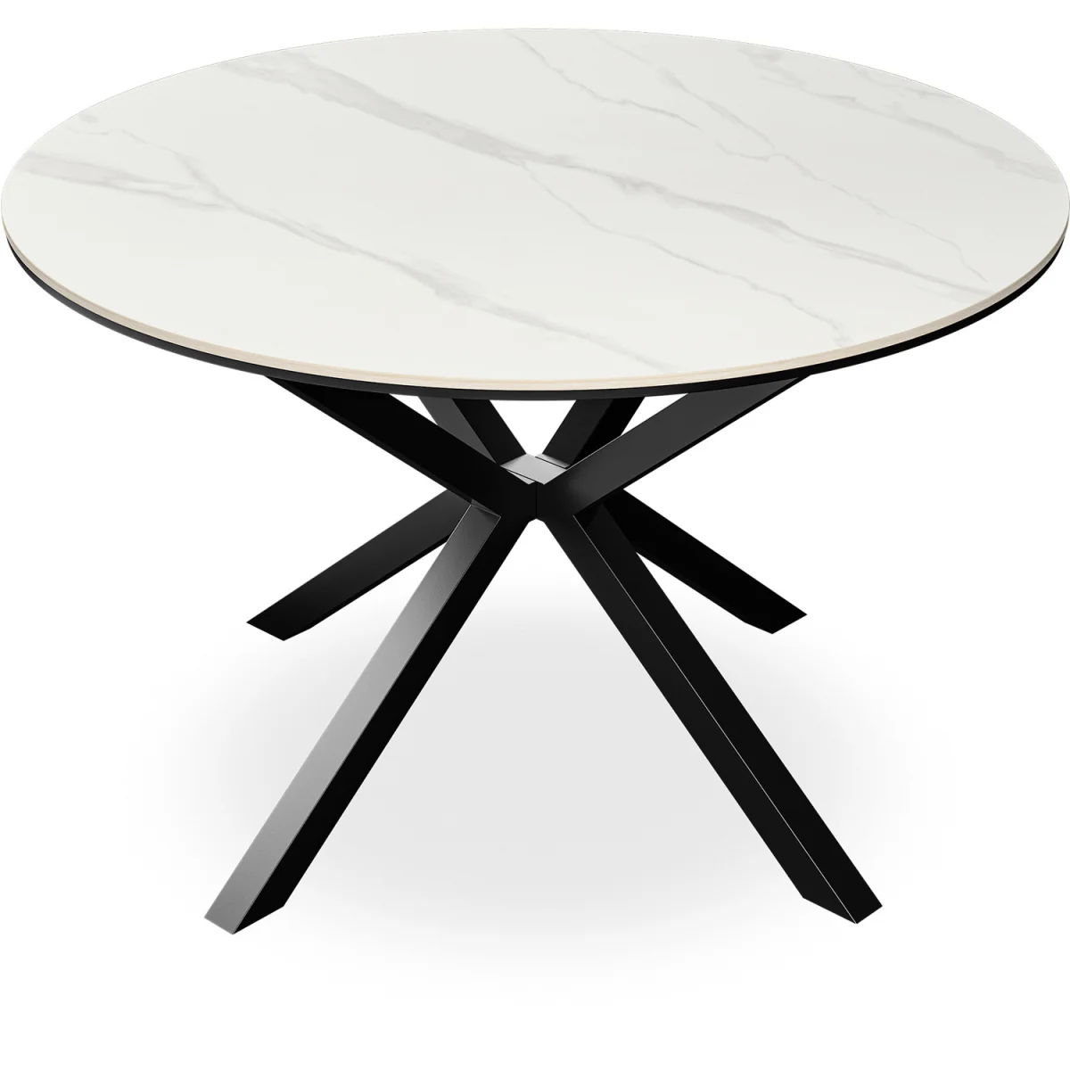 Calne White Marble Table W Blk Leg+ Nova Velvet Dining Chair Set Of 4 - Black – image 2