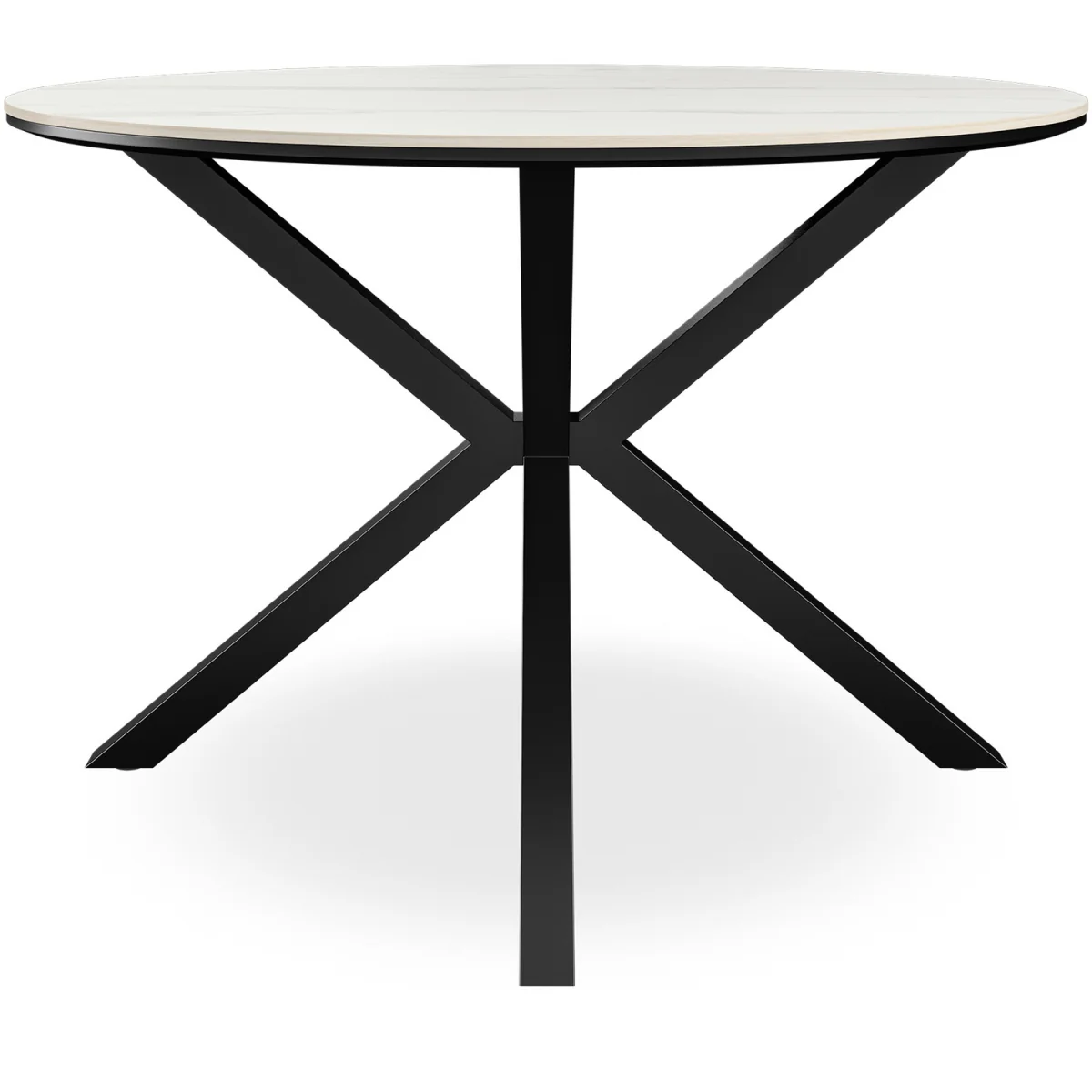Calne White Marble Table W Blk Leg+ Nova Velvet Dining Chair Set Of 4 - Black – image 3