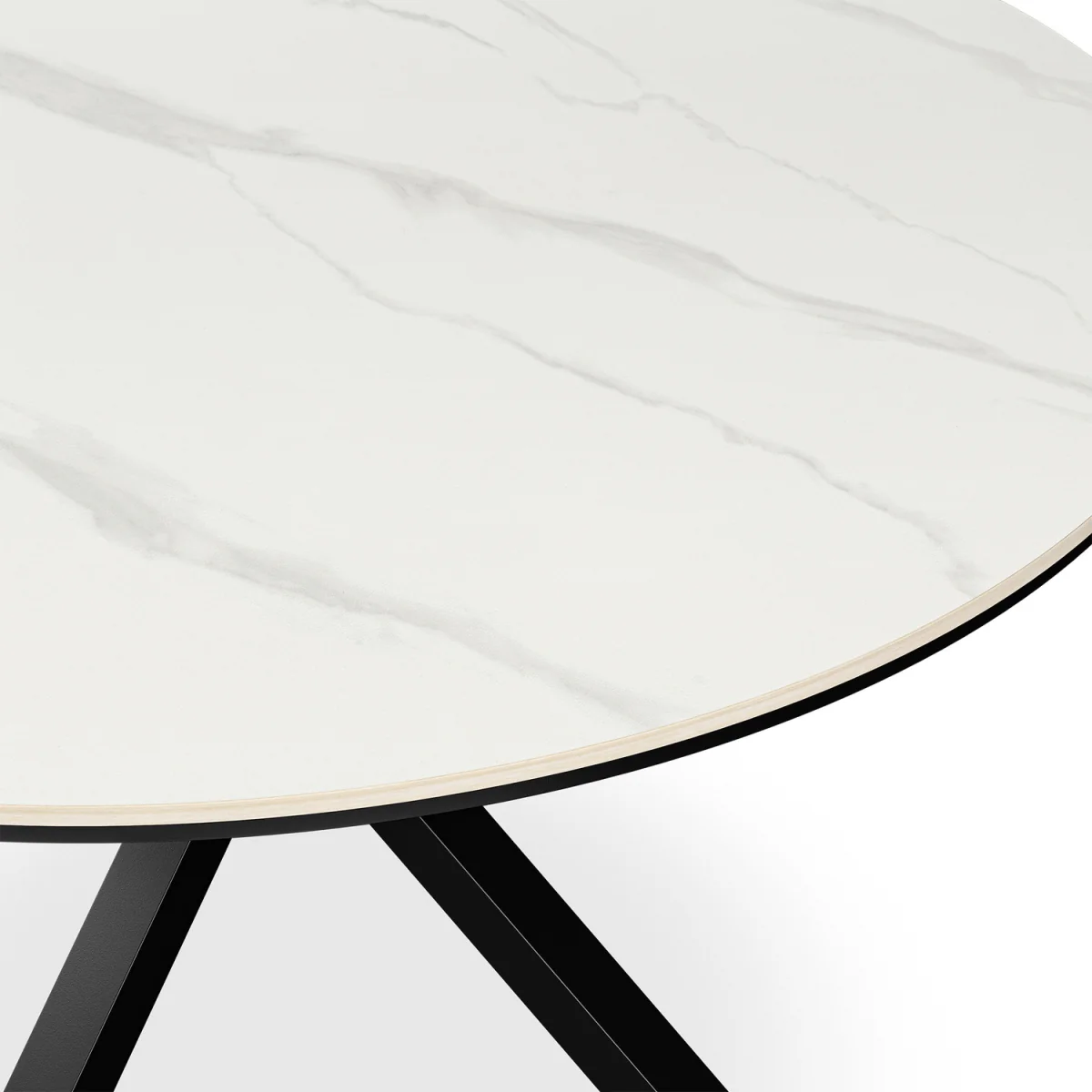 Calne White Marble Table W Blk Leg+ Nova Velvet Dining Chair Set Of 4 - Black – image 4