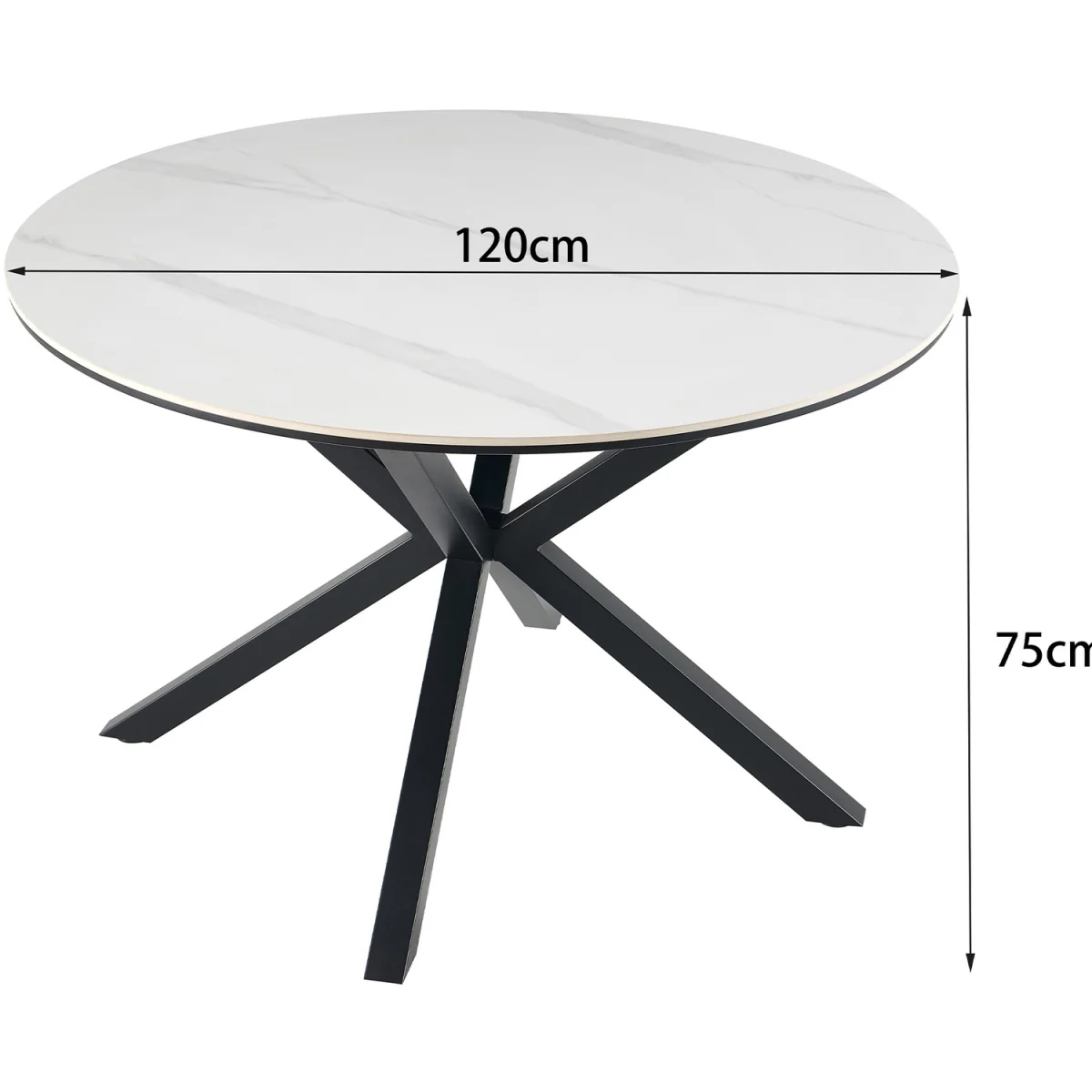 Calne White Marble Table W Blk Leg+ Nova Velvet Dining Chair Set Of 4 - Black – image 5