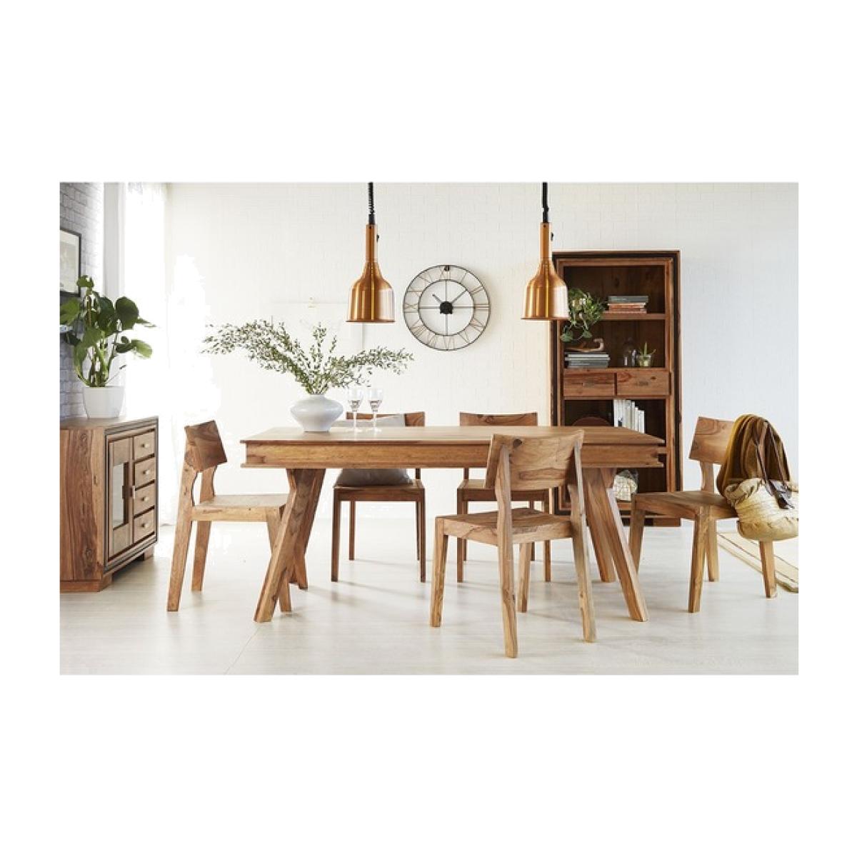 Indus Sheesham Large Dining Set with 6 Chairs - Medium Wood – image 1