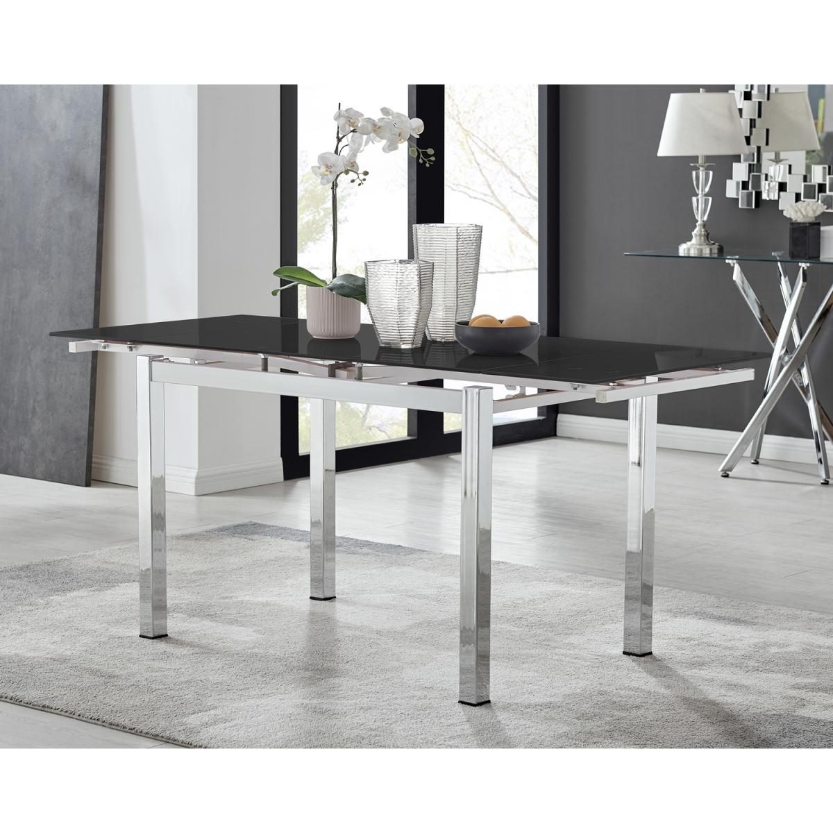 Enna Extending Dining Table With Six Pesaro Silver Leg Chairs - Mustard – image 8