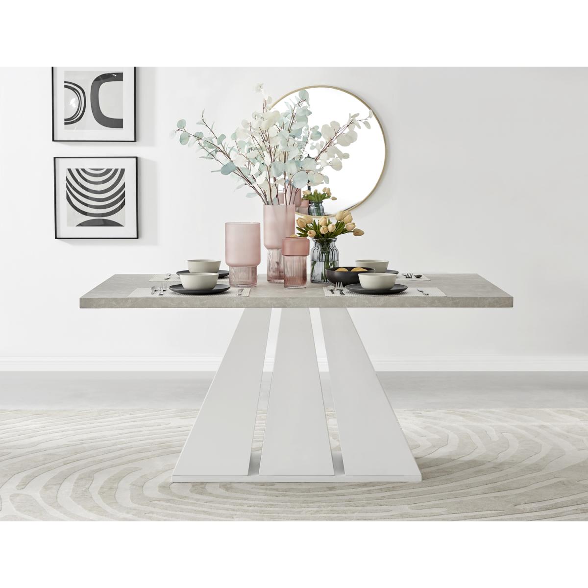 Athens Beige Stone Dining Table and 6 Belgravia Black Leg Chairs - Black – image 10