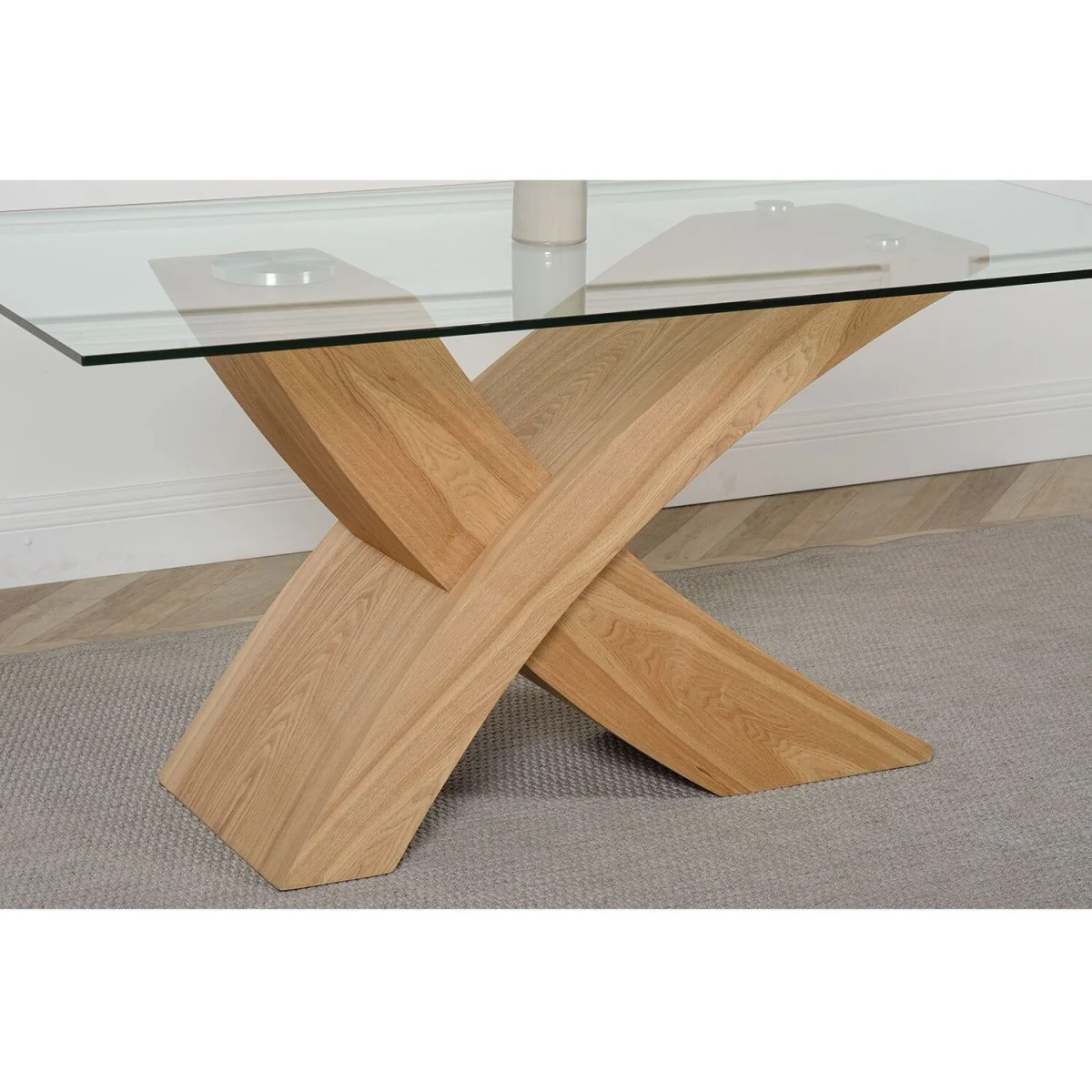 Valencia 160 cm x 90 cm Glass Dining Table and 4 Chairs with Berkeley Brown Leather Chairs - Brown – image 9