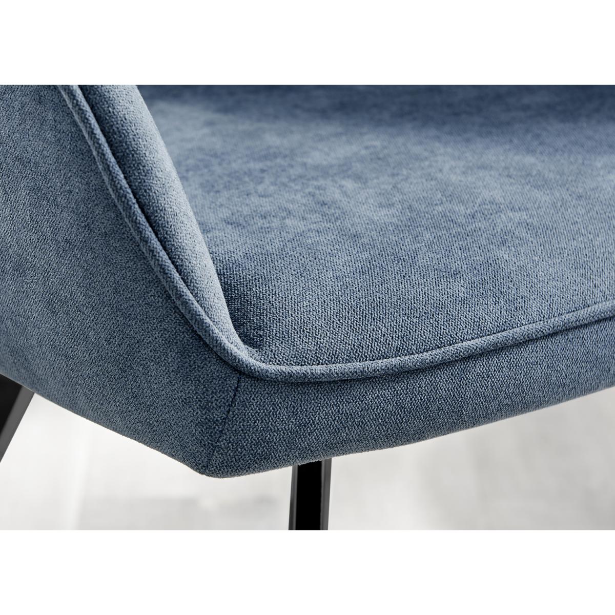 Anders Honey Solid Wood Dining Table  6 Falun Black Leg Chairs - Blue – image 10