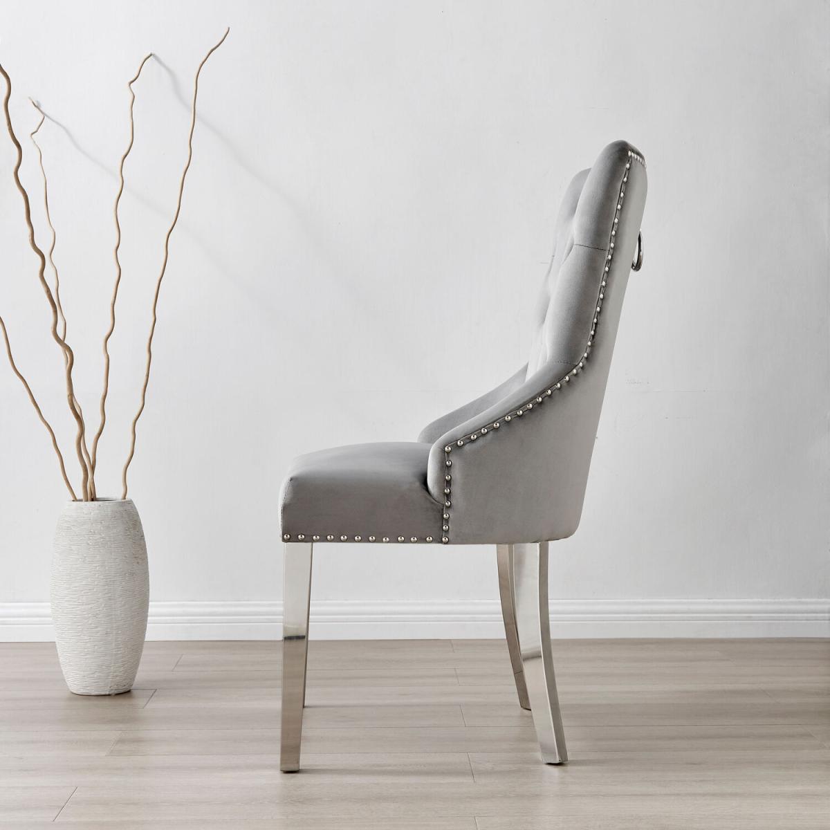 Kylo White High Gloss Dining Table 6 Belgravia Black Leg Chairs - Blue – image 16