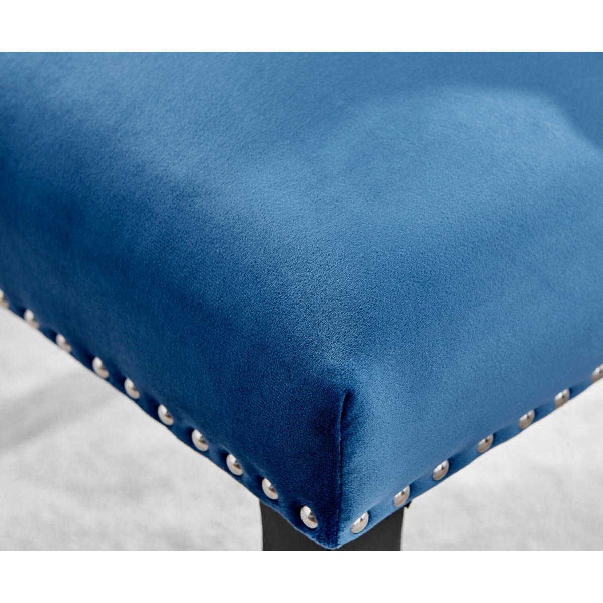 Kylo White High Gloss Dining Table 6 Belgravia Black Leg Chairs - Blue – image 5