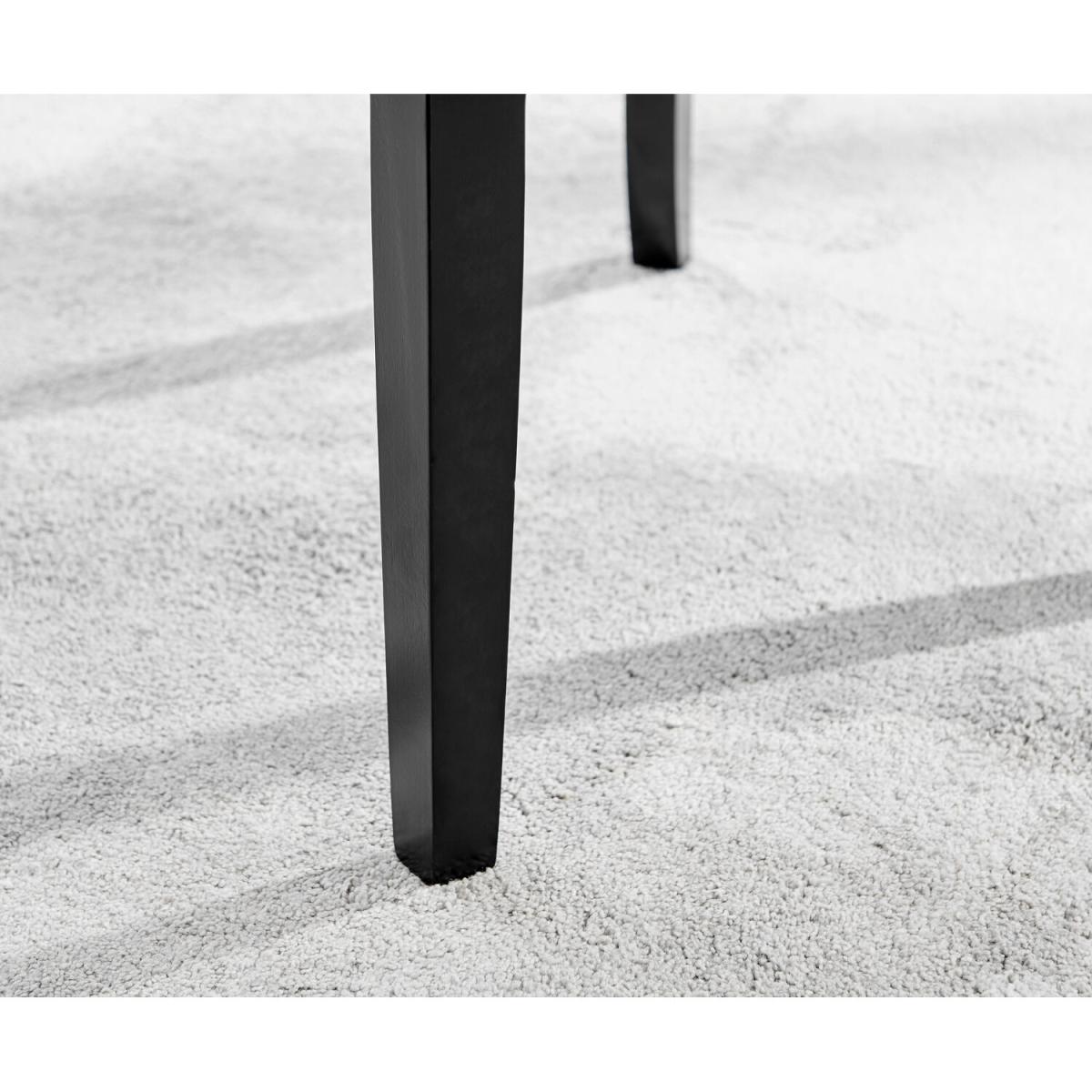 Kylo White High Gloss Dining Table 6 Belgravia Black Leg Chairs - Blue – image 7